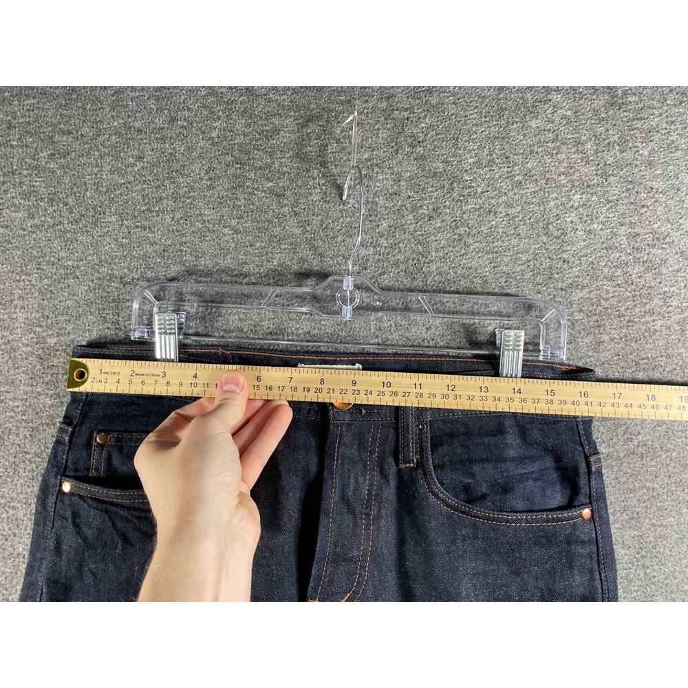The Unbranded Brand UB222 Tapered Jeans Mens 32x32 Indigo Stretch Raw Selvedge - Picture 5 of 16